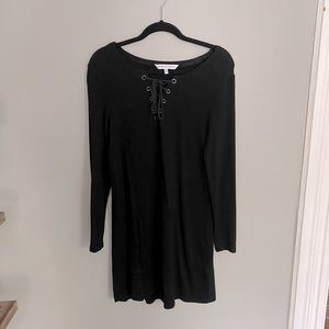 Cupcake and Cashmere Black Lace-Up Dress | Size Medium | Color Black